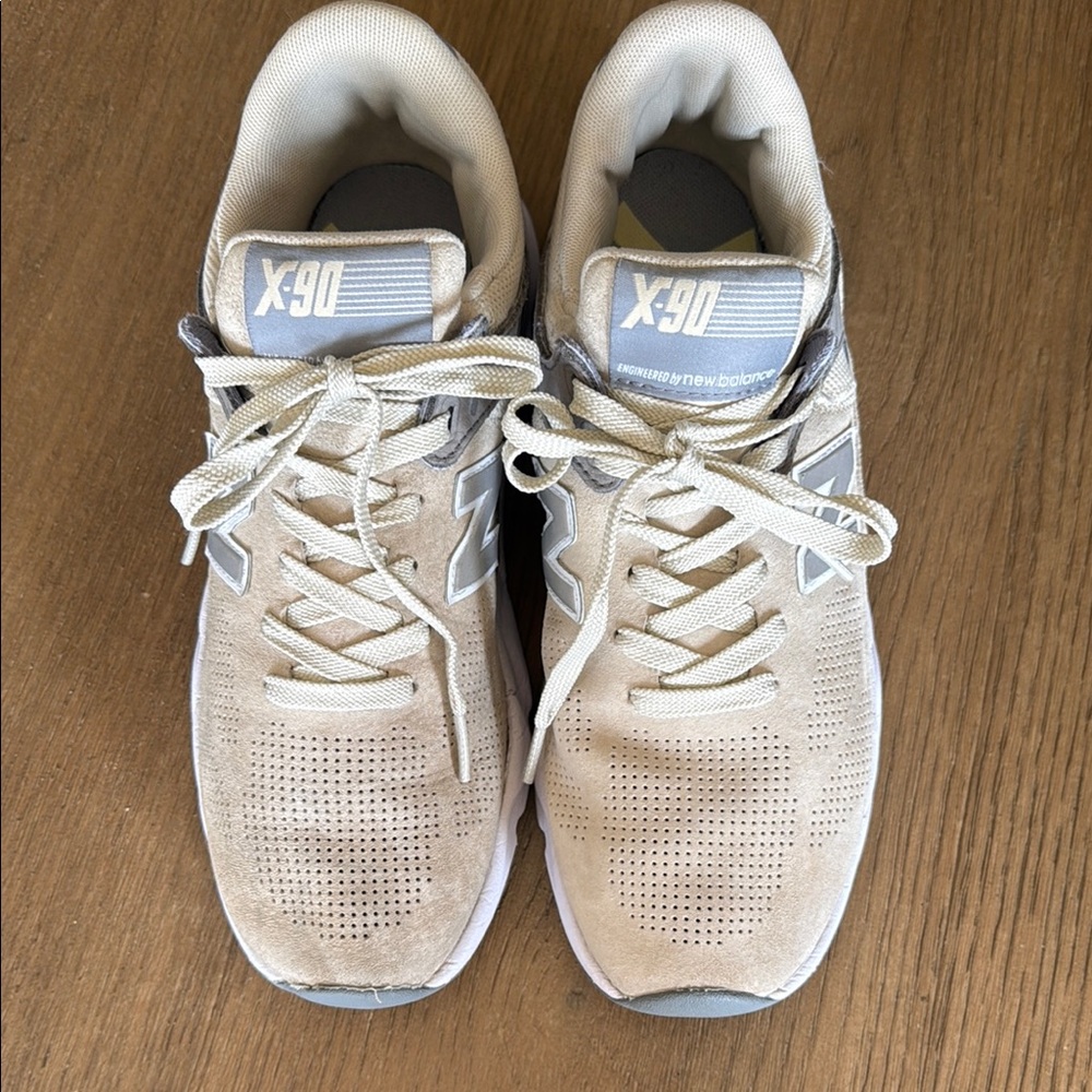 New Balance X-90 Athletic Shoes - Beige and Gray